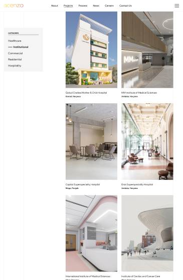 Acenzo: Portfolio Website for Architectural Firm designs