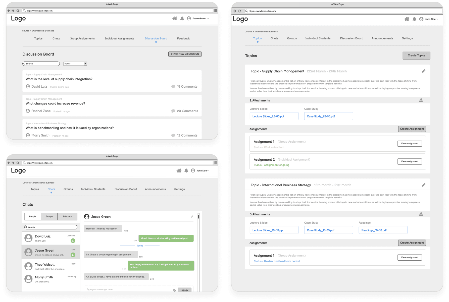 Collaborative Learning Platform for Students designs