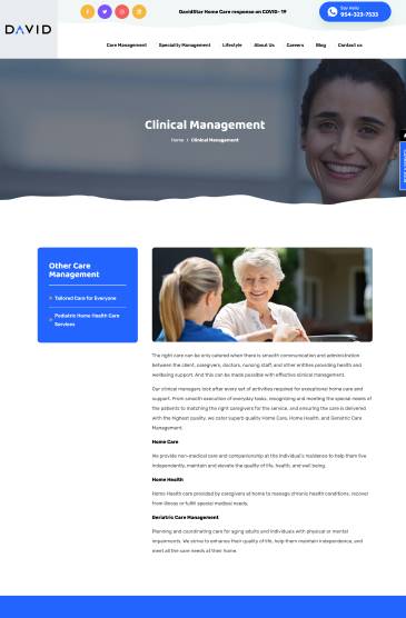 David Shield: Website for  Healthcare Agency designs